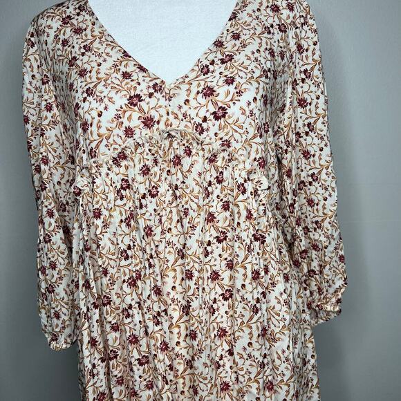 NWT Jane and Delancey Dress Size Small Long Sleeve V-Neck Boho Cottage Prairie - Picture 3 of 11